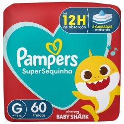 Fralda Pampers Supersequinha G Com 60 Unidades