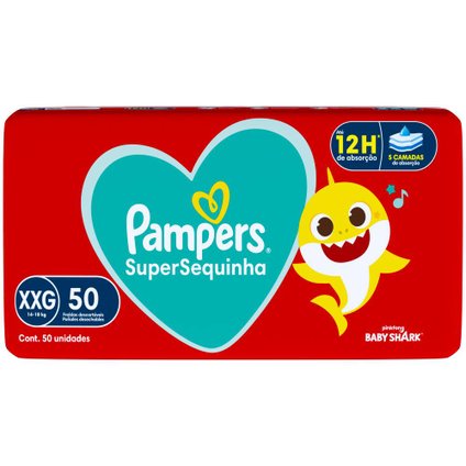 FRALDA PAMPERS SUPERSEQUINHA XXG COM 50 UNIDADES