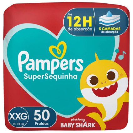 FRALDA PAMPERS SUPERSEQUINHA XXG COM 50 UNIDADES