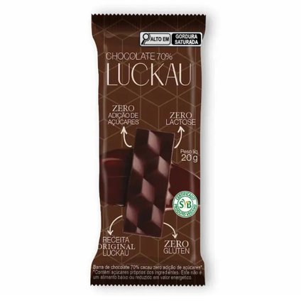 BARRA DE CHOCOLATE LUCKAU 70% CACAU 20G