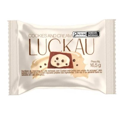 BOMBOM LUCKAU CHOCOLATE AO LEITE COM COOKIES AND CREAM 16,5G