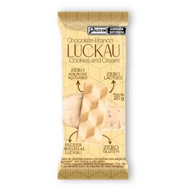 CHOCOLATE BRANCO BARRA LUCKAU COM COOKIES 20G