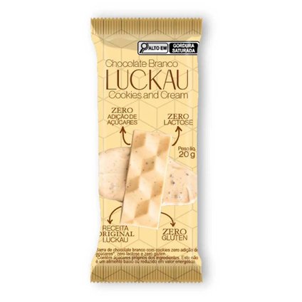 BARRA DE CHOCOLATE BRANCO LUCKAU COM COOKIES 20G