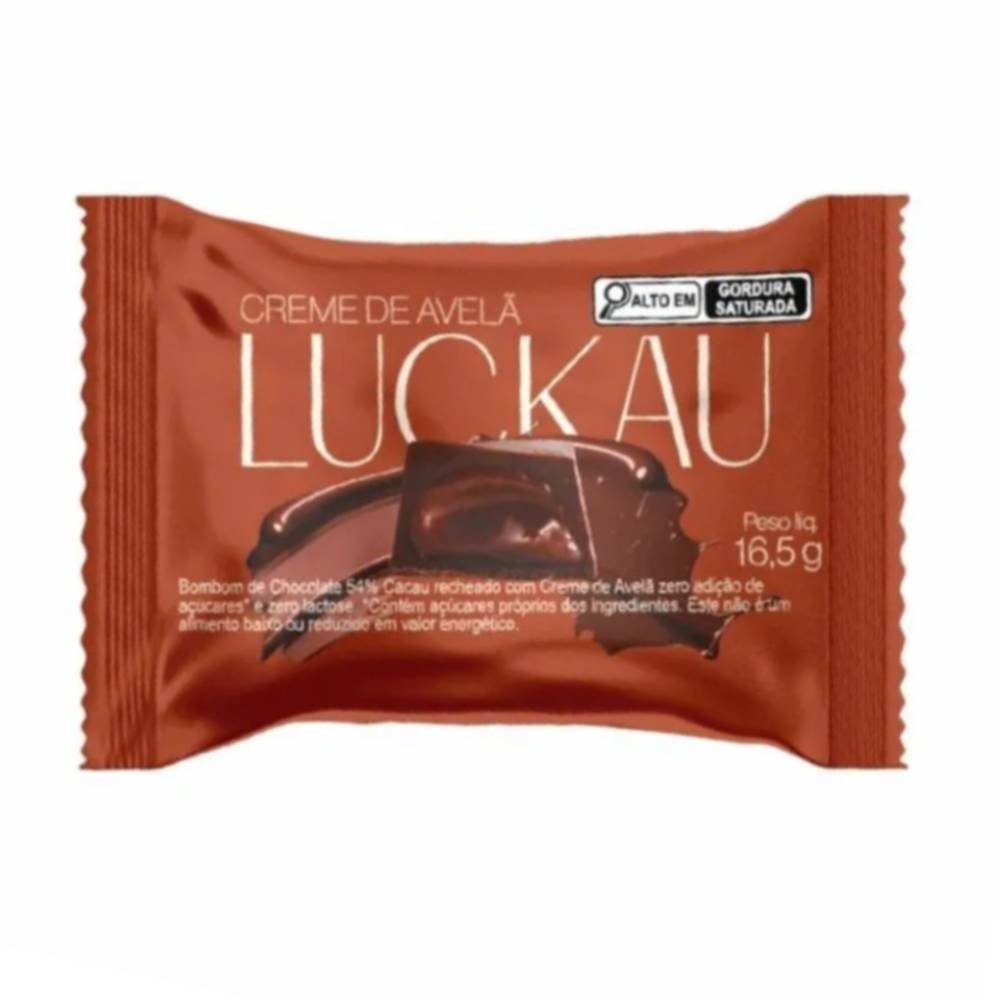 Bombom Luckau Chocolate 54% Cacau Com Creme De Avelã16g