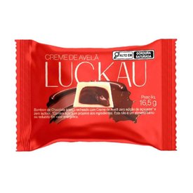 BOMBOM LUCKAU CHOCOLATE BRANCO E CREME DE AVELÃ 16,5G