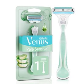 APARELHO DEPILATÓRIO RECARREGAVEL GILLETTE VENUS PELE SENSÍVEL COM 1 UNIDADE