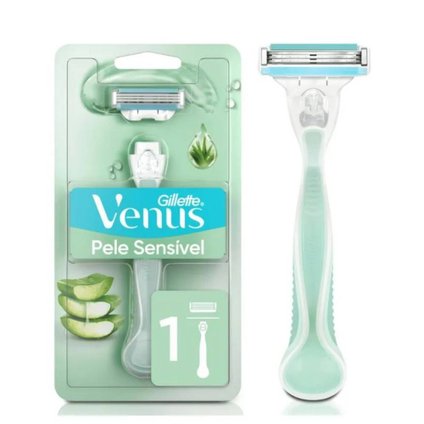 APARELHO DEPILATÓRIO RECARREGAVEL GILLETTE VENUS PELE SENSÍVEL COM 1 UNIDADE
