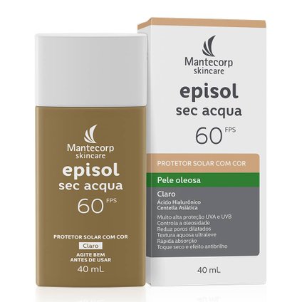 PROTETOR SOLAR FACIAL EPISOL SEC ACQUA FPS 60 CLARO 40ML