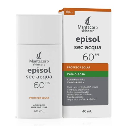 PROTETOR SOLAR FACIAL EPISOL SEC ACQUA FPS 60 SEM COR 40ML