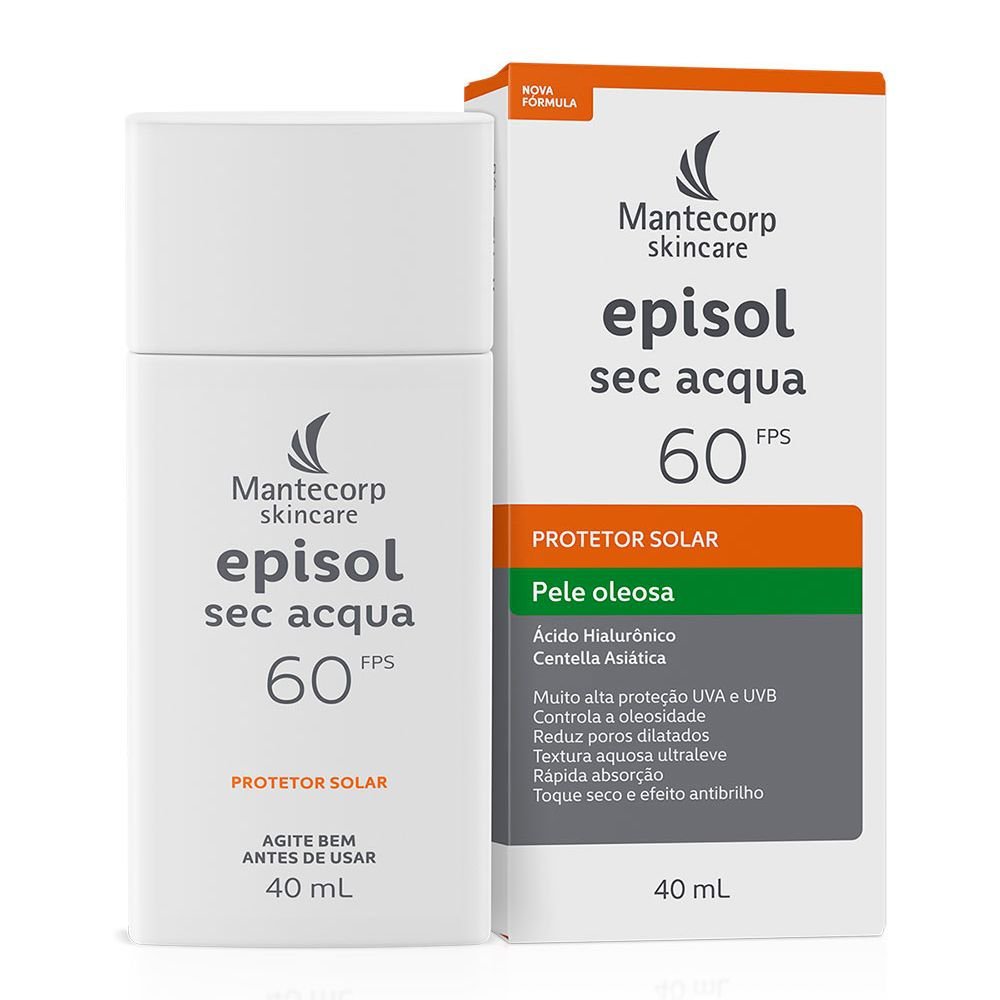 Protetor Solar Facial Episol Sec Acqua Fps 60 Sem Cor 40ml