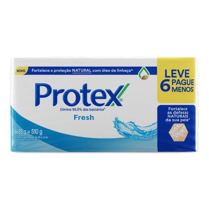 KIT SABONETE EM BARRA PROTEX FRESH 6 UNIDADES 85G CADA