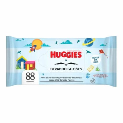 LENÇOS UMEDECIDOS HUGGIES & GERANDO FALCÕES 88 UNIDADES