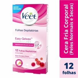 Folhas Depilatória Corporal Veet Easy Grip Pele Normal E Seca Com 12 Unidades