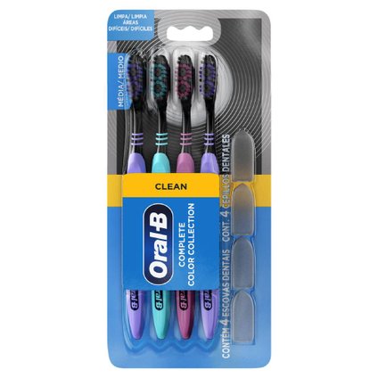 KIT ESCOVA DENTAL ORAL-B COMPLETE COLOR 4 UNIDADES