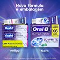 PASTA DE DENTE ORAL-B 3D WHITE BRANQUEADORA, 6 UN, 70 G