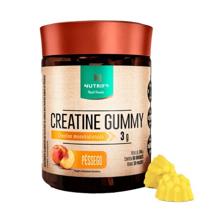 CREATINE GUMMY NUTRIFY PÊSSEGO 60 UNIDADES