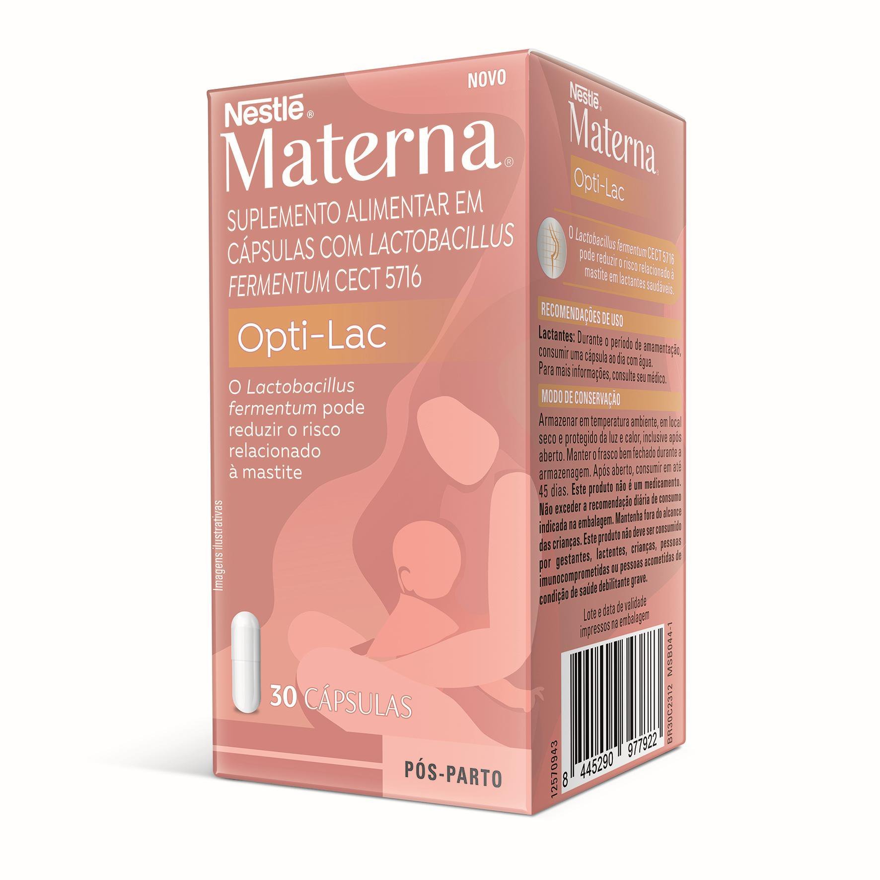Suplemento Alimentar Nestlé Materna Optic-lac 30 Cápsulas