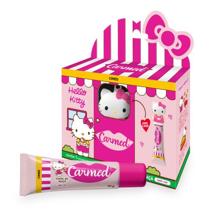 HIDRATANTE LABIAL CARMED HELLO KITTY TORTA DE MAÇÃ 10G