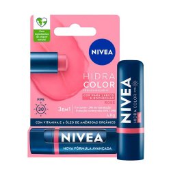 Hidratante Labial Nivea Hidra Color Rose Fps30 4,8g