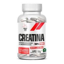 Creatina Monohidratada E Micronizada Health Labs 120 Cápsulas