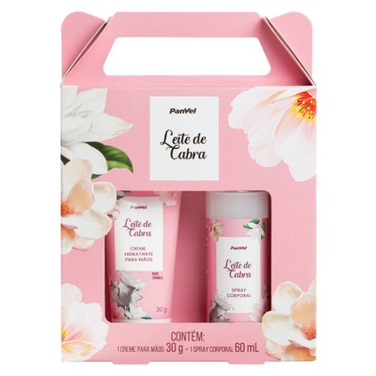 KIT PANVEL DIA DAS MÃES LEITE DE CABRA - CREME HIDRATANTE PARA MÃOS 30G + SPRAY CORPORAL 60ML