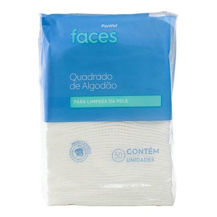 ALGODÃO QUADRADO COM 50 UNIDADES PANVEL FACES