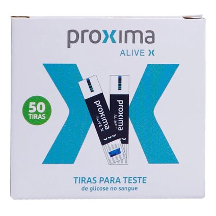 TIRA PARA MONITOR DE GLICEMIA PROXIMA ALIVE X - 50 UNIDADES