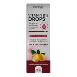 Suplemento Alimentar Vitamin B12 Endogen Pink Lemonade Gotas 20ml