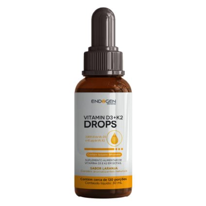 SUPLEMENTO ALIMENTAR VITAMIN D3 E K2 ENDOGEN LARANJA GOTAS 30ML