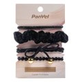 Kit Panvel Passador De Cabelos Metal Grande New Classic Iconic Edition Dourado + Kit 4 Elásticos Para Cabelo New Classic Iconic Edition Preto + Nécessaire De Veludo New Classic Iconic Edition Rose