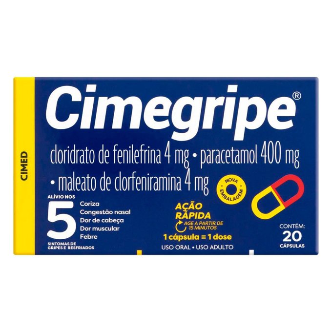 Cimegripe 20 Cápsulas - PanVel Farmácias