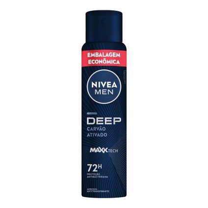 DESODORANTE ANTITRANSPIRANTE AEROSOL NIVEA MEN DEEP CARVÃO ATIVADO 200ML