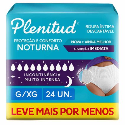 ROUPA ÍNTIMA PLENITUD NOTURNA G/XG 24 UNIDADES