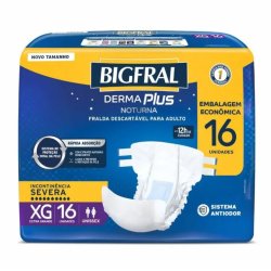 Fralda Adulto Bigfral Derma Plus Noturna Xg 16 Unidades