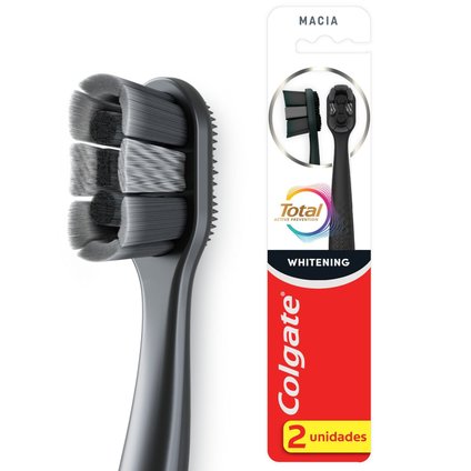 ESCOVA DENTAL COLGATE TOTAL WHITENING 2 UNIDADES