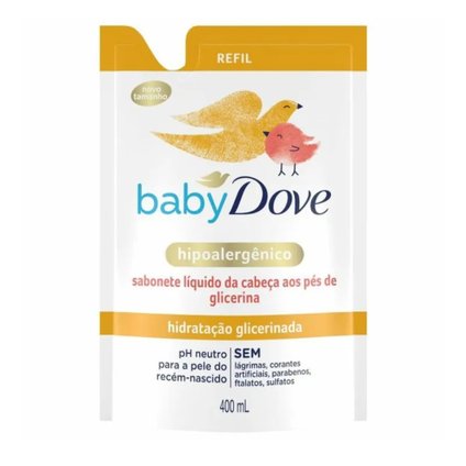 SABONETE LÍQUIDO HIDRATAÇÃO GLICERINADA BABY DOVE REFIL 400ML