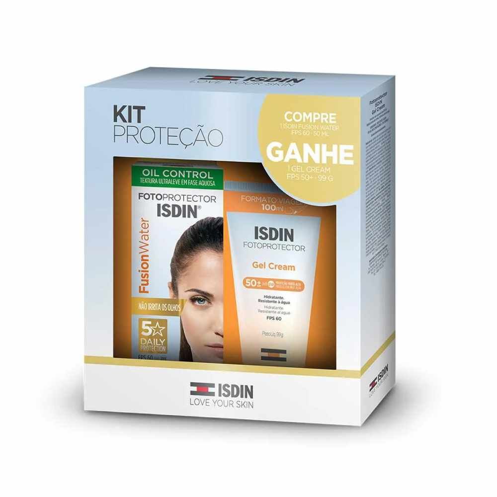Kit Isdin Protetor Solar Facial Fusion Water Fps60 50ml + Gel Cream Fps50 100ml