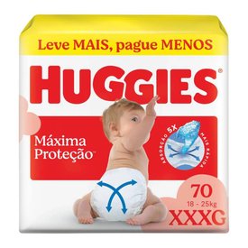 FRALDA HUGGIES SUPREME CARE XXXG MAX 70 UNIDADES