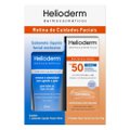 KIT HELIODERM PROTETOR SOLAR FACIAL FPS50 COR MÉDIA 50G + SABONETE LÍQUIDO 50ML