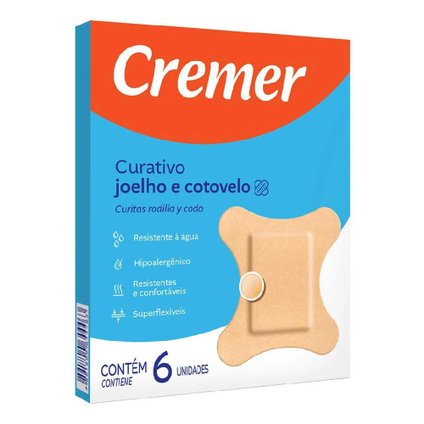 CURATIVO JOELHO E COTOVELO 6 UNIDADES CREMER