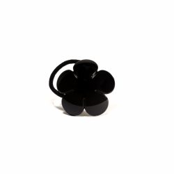 Elástico Para Cabelo Manu Formato Flor Preto
