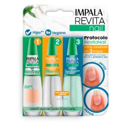 Kit Impala Revitanail Base Coral Light 7,5ml + Solução Concentrada 7,5ml + Óleo Em Gel 6g
