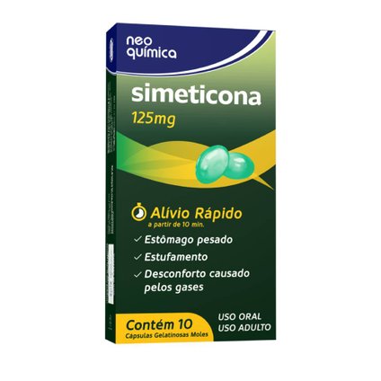 SIMETICONA 125MG 10 CÁPSULAS NEO QUÍMICA