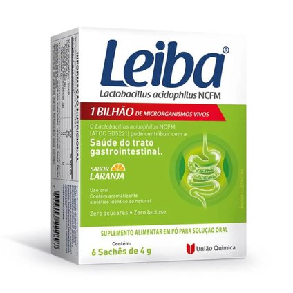 PROBIÓTICO LEIBA 1BI LARANJA 6 SACHÊS