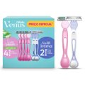 KIT APARELHO DEPILATÓRIO GILLETTE VENUS SENSITIVE 4 UNIDADES + ÍNTIMA 2 UNIDADES