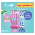 KIT APARELHO DEPILATÓRIO GILLETTE VENUS SENSITIVE 4 UNIDADES + ÍNTIMA 2 UNIDADES
