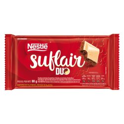 Chocolate Barra Suflair Duo Ao Leite E Branco 80gav