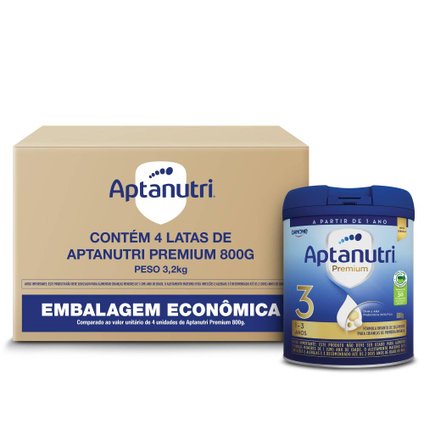 KIT FÓRMULA INFANTIL APTANUTRI 3 PREMIUM 4 UNIDADES 800G CADA