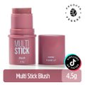 Kit Panvel Lápis Para Contorno Labial Malva Delicado Make Up 1G + Blush Multi Stick Rose Dust 4,5G + Batom Cremoso Nude Chic