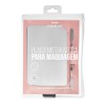 Kit Panvel Espelho Dobrável Para Maquiagem Make Up + Espátula E Placa Em Aço Inox Para Maquiagem+ Conjunto Esponja Powder Puff 2 Unidades